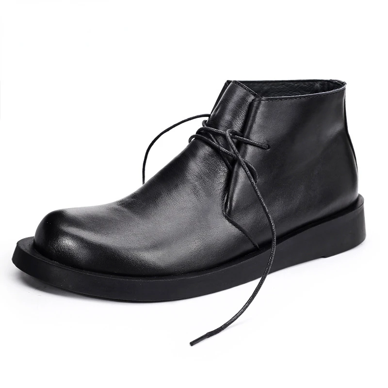 Men Formal Wear With Boots - Vintage Genuine Leather Men's Ankle Cow