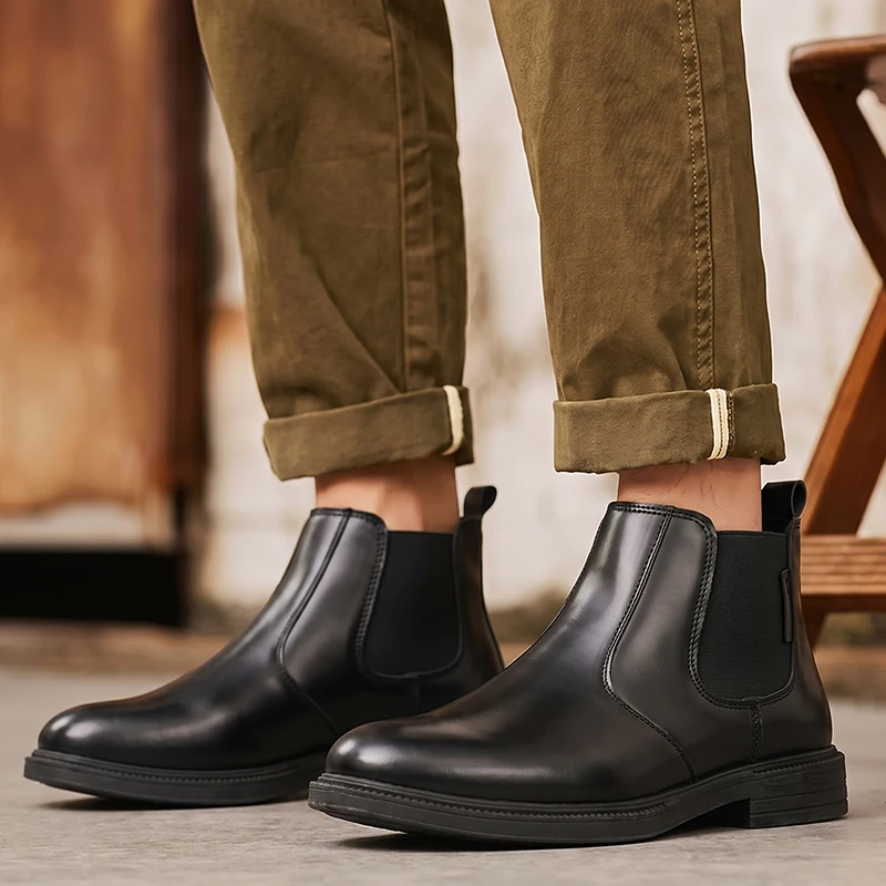 Men Leather Chelsea Ankle Boot - Men Formal Wear With Boots 评论和价格