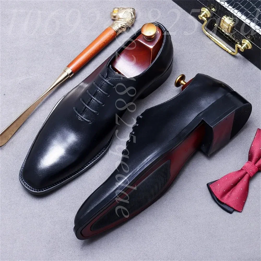 Men's Luxury Brown Leather Oxf - Formal Men Daily Wear Footwear 评论和价格
