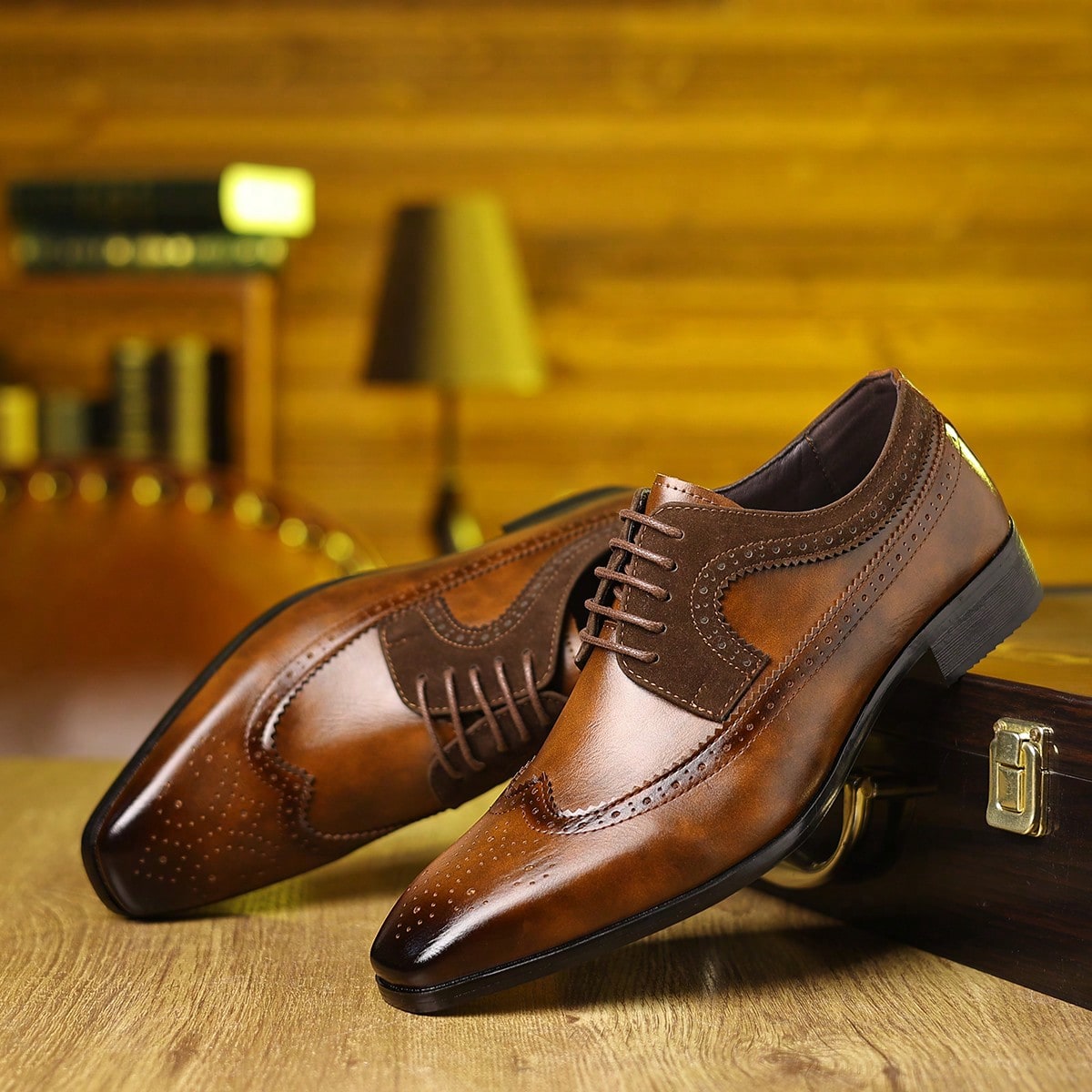 Wingtip Brogue Lace‑Up Dress S - Formal Men Daily Wear Footwear 评论和价格