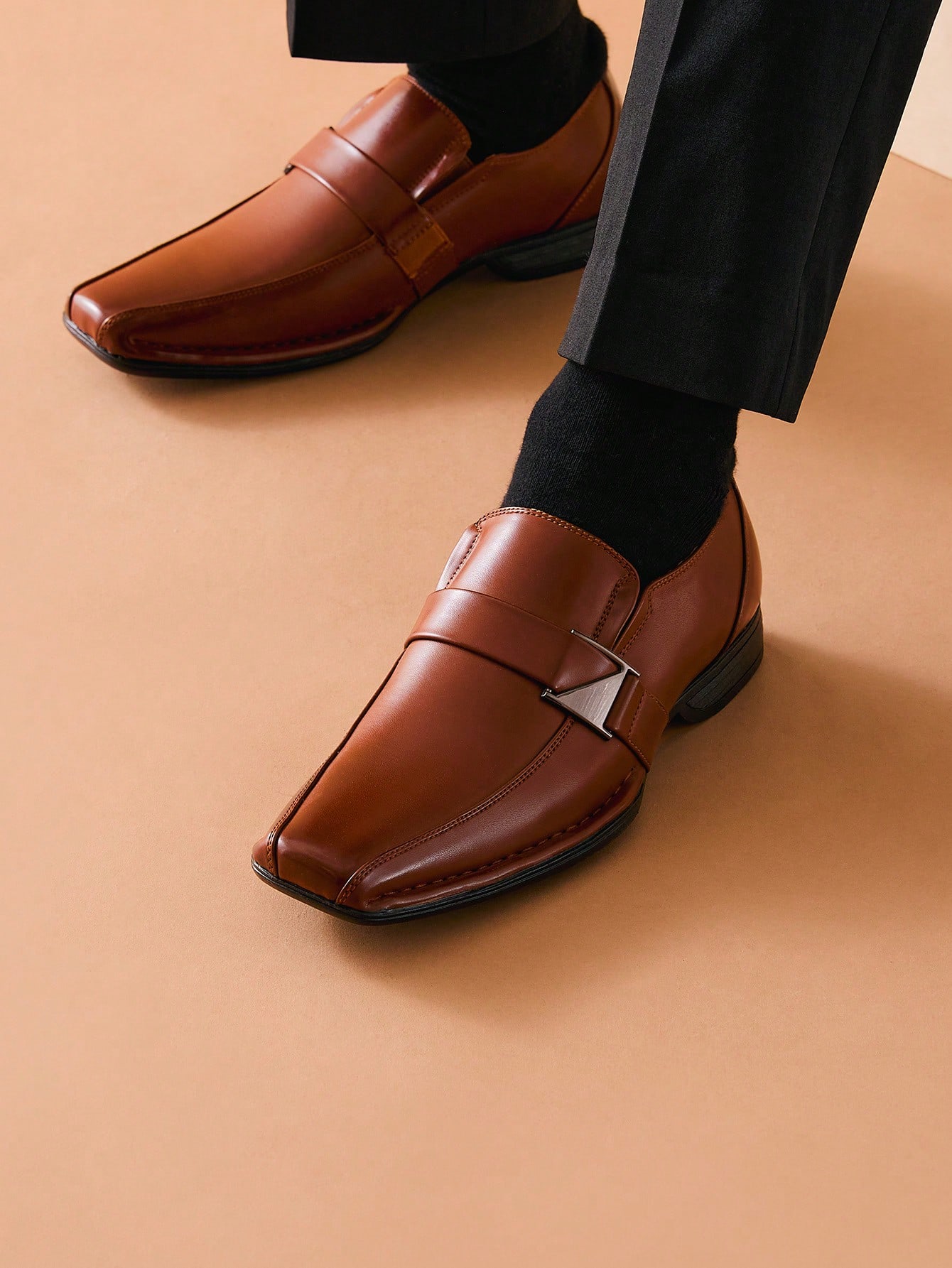 Men’s PU Leather Lined Wide‑Fi - Formal Men Daily Wear Footwear 评论和价格