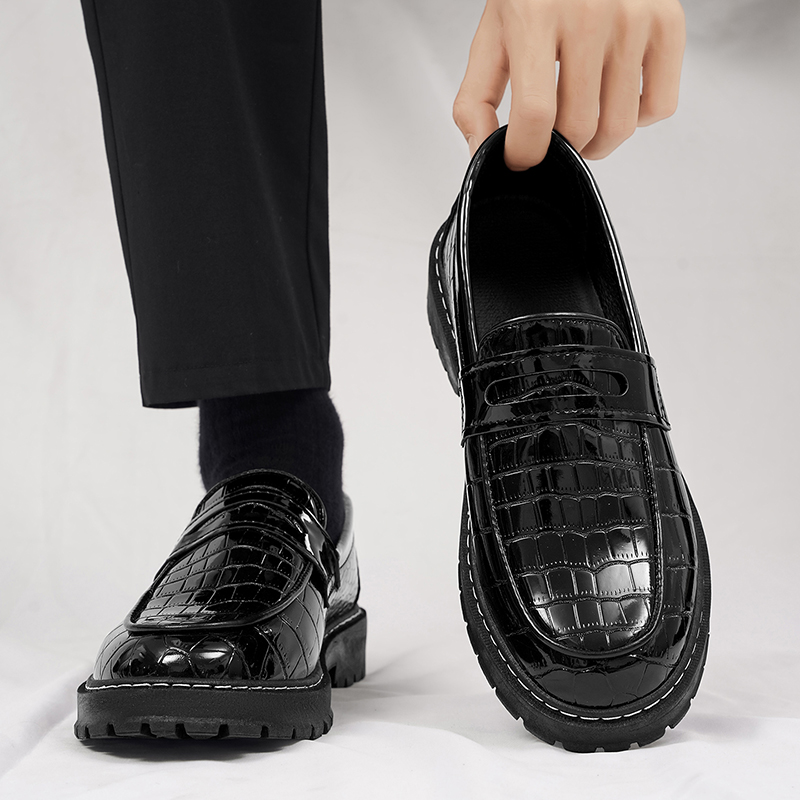Man Shoes Casual Croc Pattern  - Formal Men Daily Wear Footwear 评论和价格