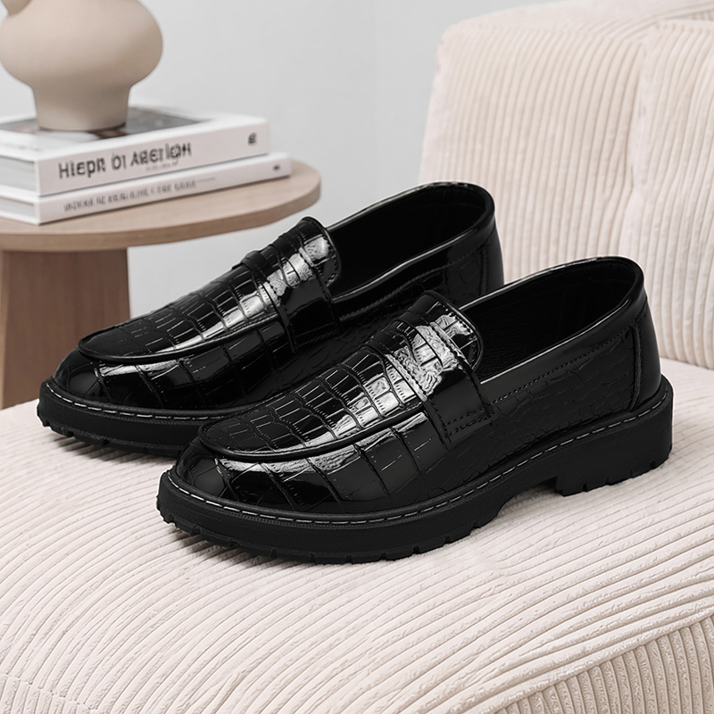 Man Shoes Casual Croc Pattern  - Formal Men Daily Wear Footwear 评论和价格
