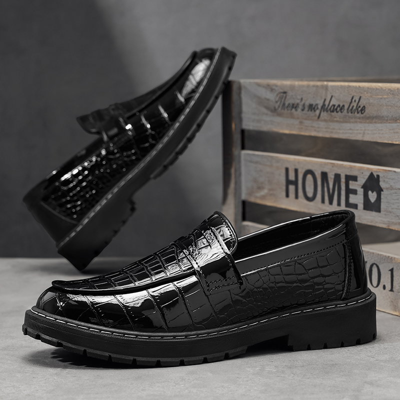 Man Shoes Casual Croc Pattern  - Formal Men Daily Wear Footwear 评论和价格