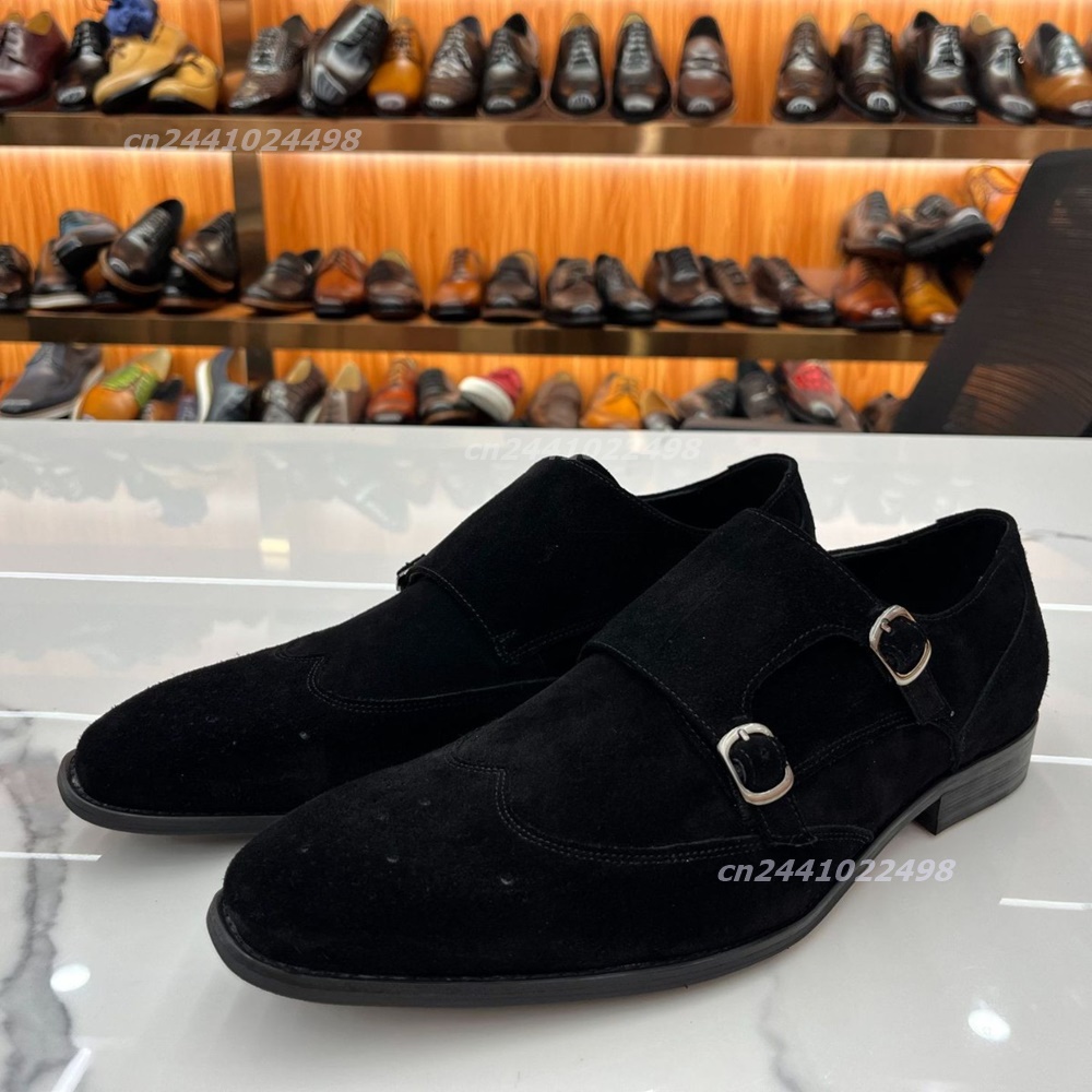 Dual Metal Buckle Men Monk Loa - Formal Men Daily Wear Footwear 评论和价格